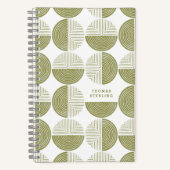 Green Circle Geometric Muster Spiral Notebook Notizblock (Vorderseite)