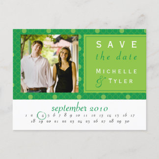 Green Circle Save the Date Card Ankündigungspostkarte