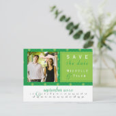 Green Circle Save the Date Card Ankündigungspostkarte (Stehend Vorderseite)