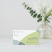 Green Circles Retro-Visitenkarte Visitenkarte (Stehend Vorderseite)