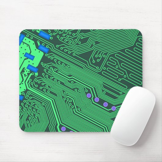 Green Circuit Board Mousepad (Mit Mouse)