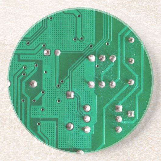 Green Circuit Board Sandstein Untersetzer (Vorne)