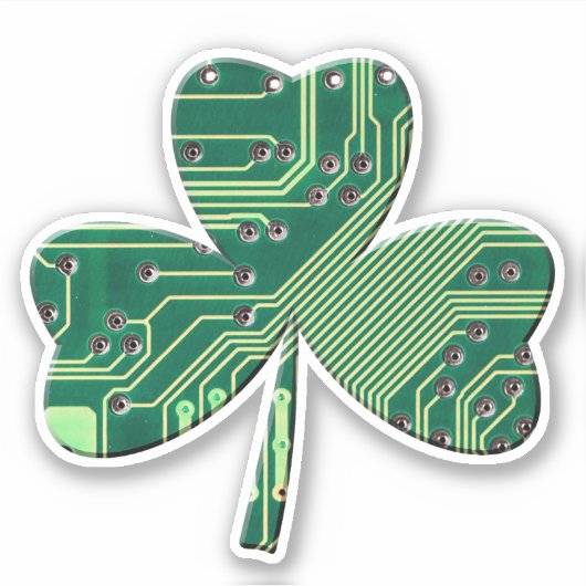 Green Circuit Board St Patrick Day Kleeblatt Aufkleber (Vorderseite)