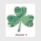 Green Circuit Board St Patrick Day Kleeblatt Aufkleber (Blatt)