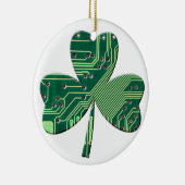 Green Circuit Board St Patrick Day Kleeblatt Keramik Ornament (Rechts)