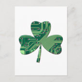 Green Circuit Board St Patrick Day Kleeblatt Postkarte (Vorderseite)