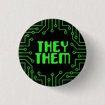 Green Circuit Board They/Them Pronouns