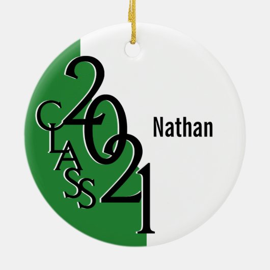 Green Class 2021 Abschluss Foto Keramik Ornament (Hinten)