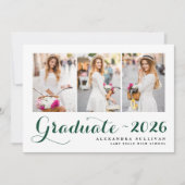Green Class of 2025 Foto Collage Abschluss Einladung (Vorderseite)
