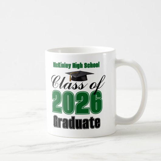 Green Class of 2026 Graduation Keepsake Kaffeetasse (Rechts)