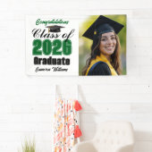 Green Class of 2026 Graduation Party Photo Banner (Insitu)
