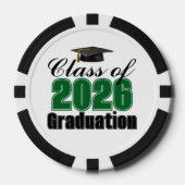Green Class of 2026 Graduation Party Pokerchips (Vorderseite)