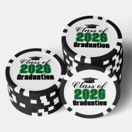Green Class of 2026 Graduation Party Pokerchips