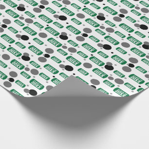 Green "Class of" Dog Tag and Dots Pattern Wrap Geschenkpapier