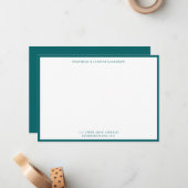 Green Classic Border Flat Note Card Mitteilungskarte (Vorderseite/Rückseite Beispiel)