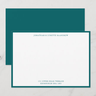 Green Classic Border Flat Note Card Mitteilungskarte