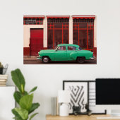Green Classic Car, Kuba Poster (Heimbüro)