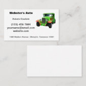 Green Classic Car mit Flammen-Visitenkarte Visitenkarte (Vorne/Hinten)