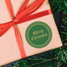 Green Classic Dekorative Geometric Frohe Weihnacht Runder Aufkleber