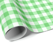 Green Classic Gingham Checkered Pattern Geschenkpapier (Rolleneckpunkt)