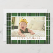 Green Classic Kariert | FOTO Feiertagskarte (Vorderseite)