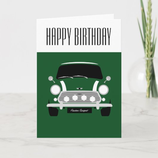Green Classic Mini Car Karte (Vorderseite)