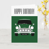 Green Classic Mini Car Karte (Gelbe Blume)
