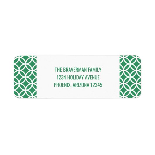 Green Classy Diamond Holiday Address Labels (Vorne)