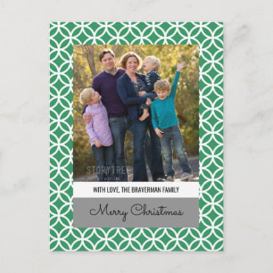 Green Classy Diamond Holiday Foto Postcard Feiertagspostkarte