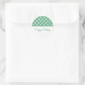 Green Classy Diamond Urlaubsaufkleber Runder Aufkleber (Tasche)