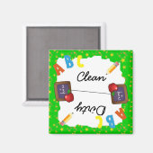 Green Clean & Dirty School Chalkboard Magnet (Vorderseite/Rückseite)