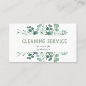Green Cleaning Service Business Card Visitenkarte (Vorderseite)