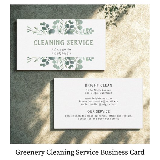 Green Cleaning Service Business Card Visitenkarte