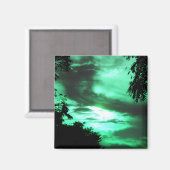 Green Clouded Sunrise Magnet (Vorderseite/Rückseite)