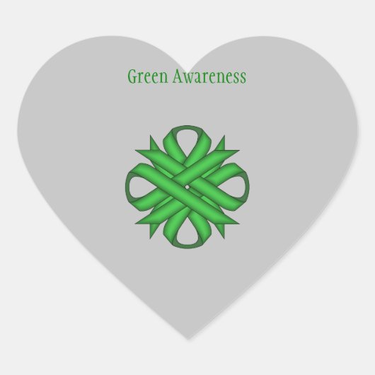 Green Clove Ribbon von Kenneth Yoncich Herz-Aufkleber (Vorderseite)