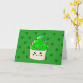 Green Clove St Patricks Day Niedlich Cupcake Karte (Gelbe Blume)