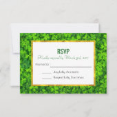 Green Clover Blätter mit Imitate Gold Foil UAWG RSVP Karte (Vorderseite)