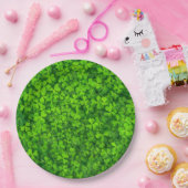 Green Clover Blätter mit Wassertropfen Pappteller (Party)