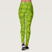 Green Clover Blätter Pattern Lucky Patrick's Day Leggings (Rückseite)