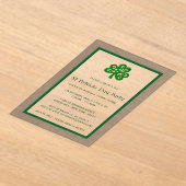 Green Clover & Burlap St. Patrick's Day Acryleinladungen (Ablage )