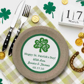 Green Clover & Burlap St. Patrick's Day Pappteller