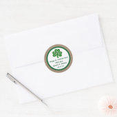 Green Clover & Burlap St. Patrick's Day Runder Aufkleber (Umschlag)