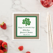Green Clover & Burlap St. Patrick's Day Serviette (Beispiel)