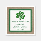 Green Clover & Burlap St. Patrick's Day Serviette (Vorderseite)
