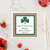 Green Clover & Burlap St. Patrick's Day Serviette (Beispiel)
