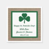 Green Clover & Burlap St. Patrick's Day Serviette (Vorderseite)