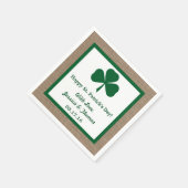 Green Clover & Burlap St. Patrick's Day Serviette (Ecke)