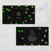 Green Clover Confetti Black Glam Vip Visitenkarte (Vorne/Hinten)