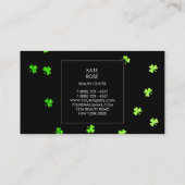 Green Clover Confetti Black Glam Vip Visitenkarte (Rückseite)