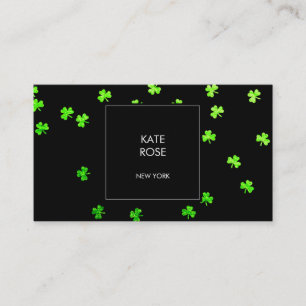 Green Clover Confetti Black Glam Vip Visitenkarte